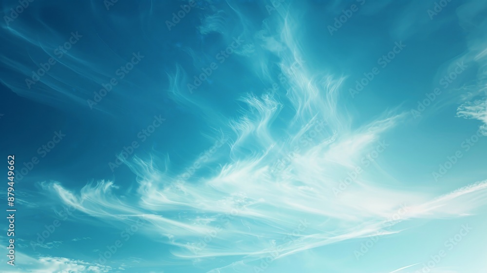 A serene blue background with soft, wispy clouds drifting by, giving a sense of calm and tranquility A serene blue background with soft, wispy clouds drifting by, giving a sense of calm and tranquility
