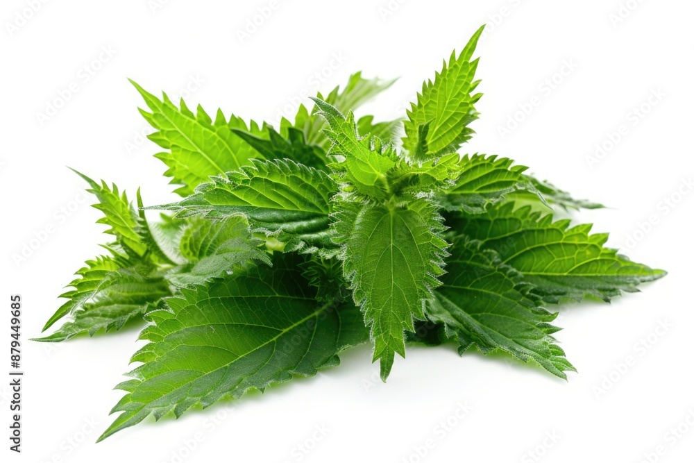 Nettles. Fresh Common Green Herb Plant Nature Leaf Isolated on White Background Nettles. Fresh Common Green Herb Plant Nature Leaf Isolated on White Background