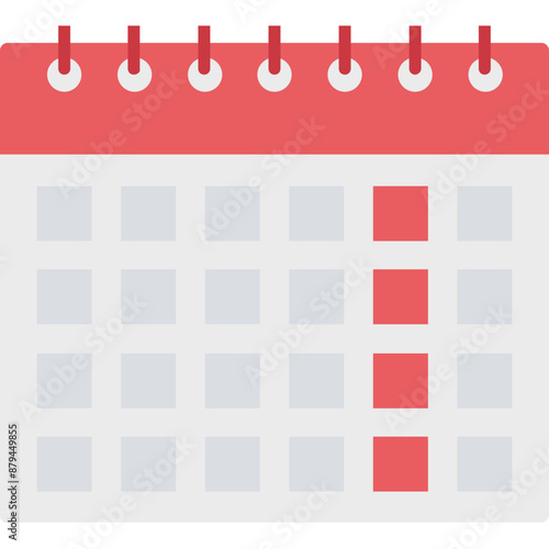 Calendar vector icon isolated background in flat style 