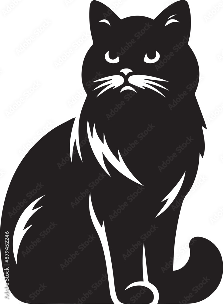 Vector cat silhouette black and white Vector cat silhouette black and white