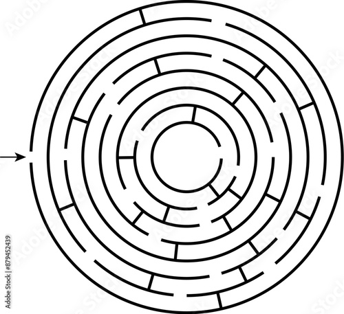 Round maze game for kids and adults. 