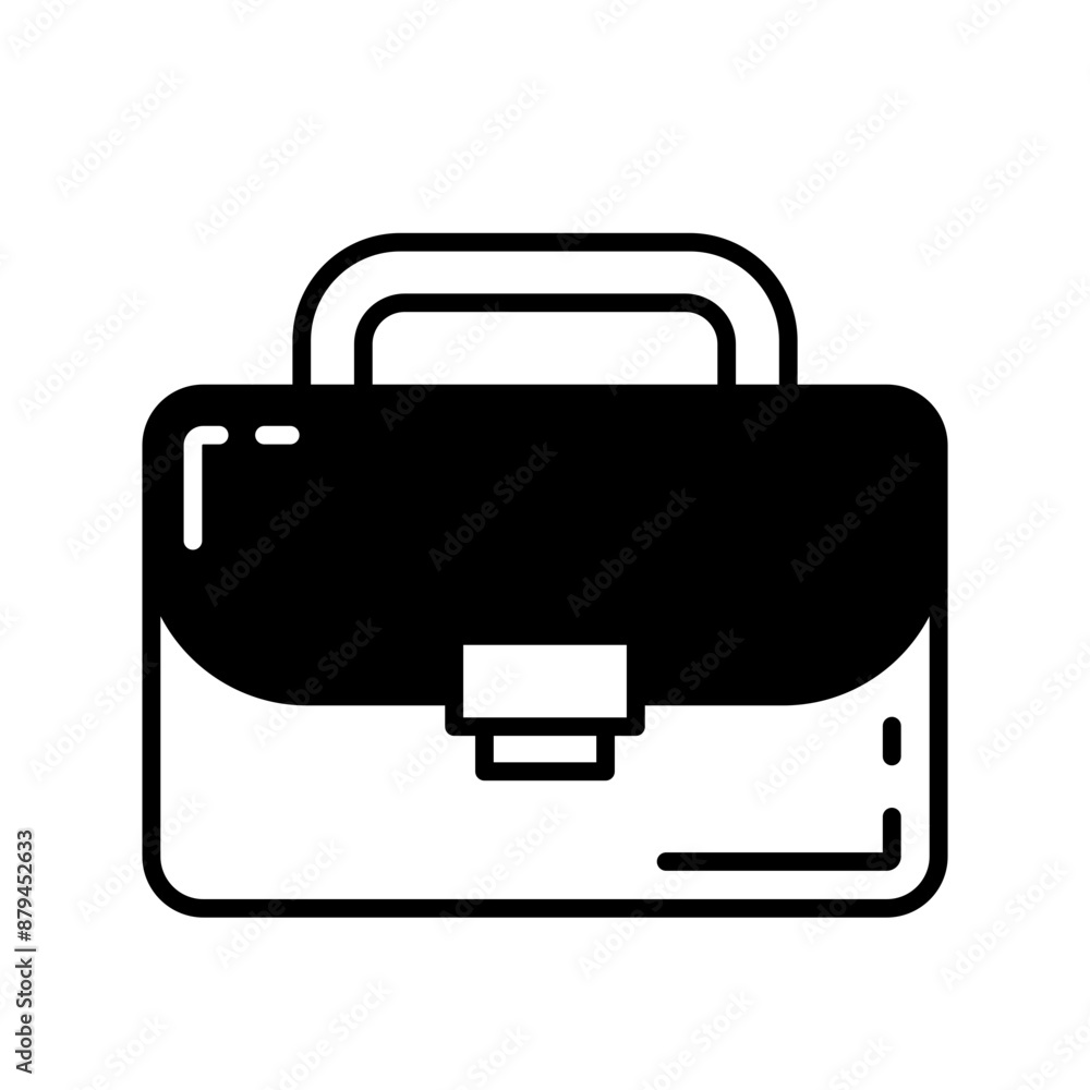 Job office suitcase Flat Outline Icon Job office suitcase Flat Outline Icon