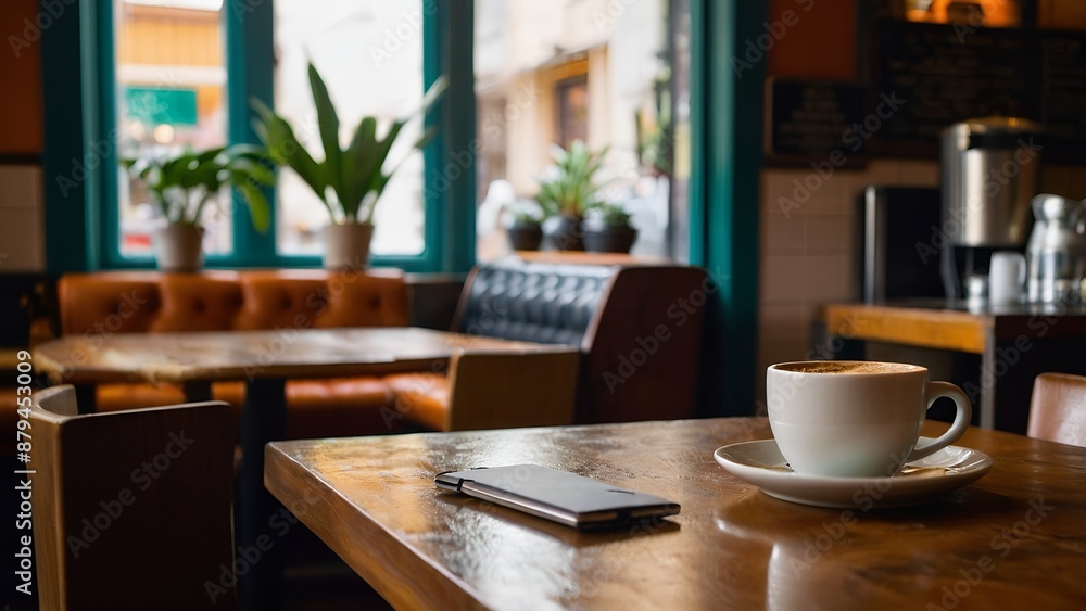 Bustling Coffee cake cafe. Slice piece. Generate Ai Bustling Coffee cake cafe. Slice piece. Generate Ai