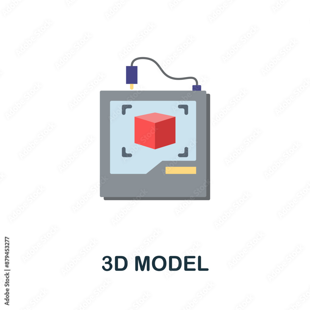 3D Model flat icon. Colored sign from machine learning collection. Creative 3D Model icon illustration for web design, infographics and more 3D Model flat icon. Colored sign from machine learning collection. Creative 3D Model icon illustration for web design, infographics and more