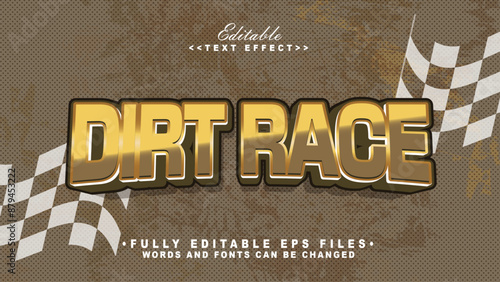 editable dirt race text effect.typhography logo