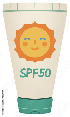 Cartoon sunscreen spf 50 Clip Art Transparent Background