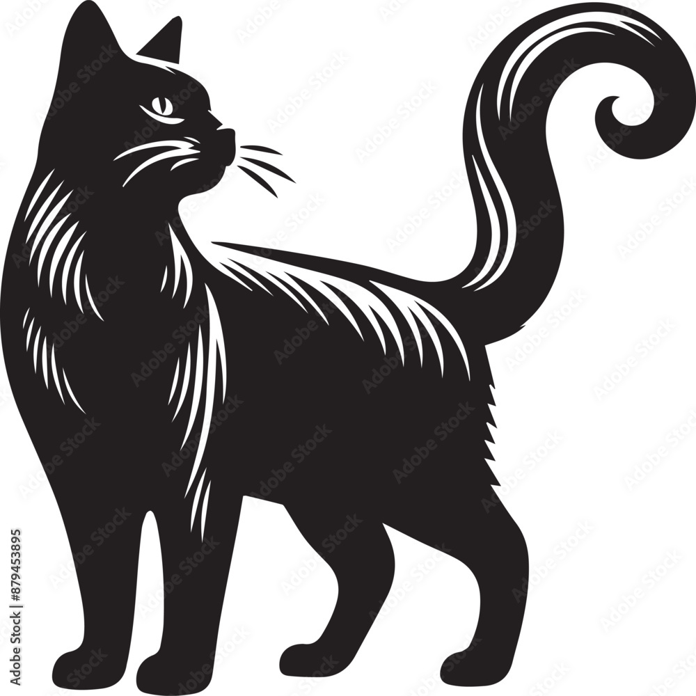 Vector cat silhouette black and white Vector cat silhouette black and white