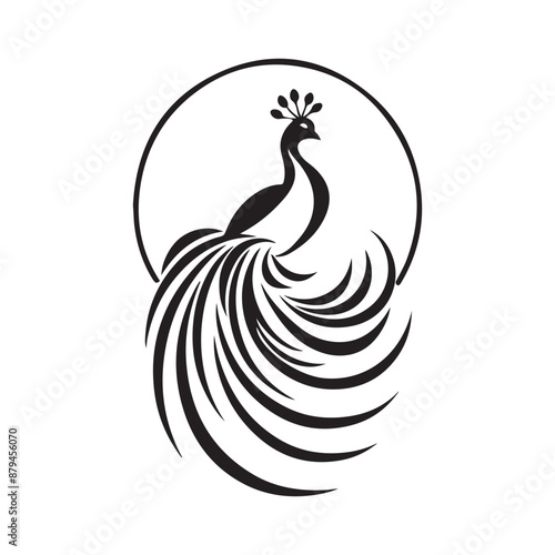 Peacock logo design vector template, illustration of a peacock