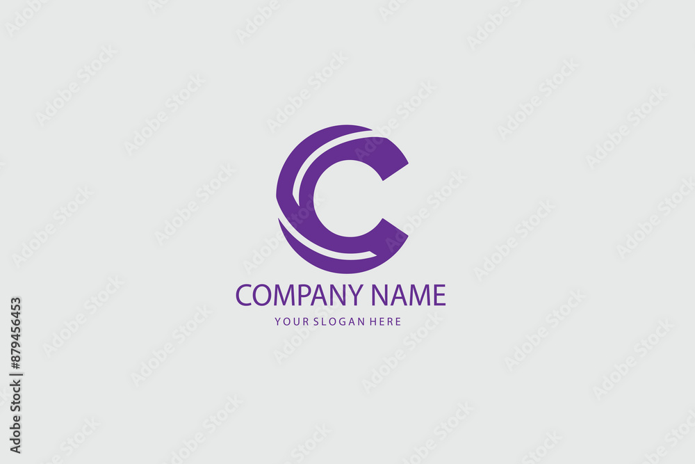 Fototapeta premium Modern and Minimal layered letter C logo, simple initial C monogram logo vector template