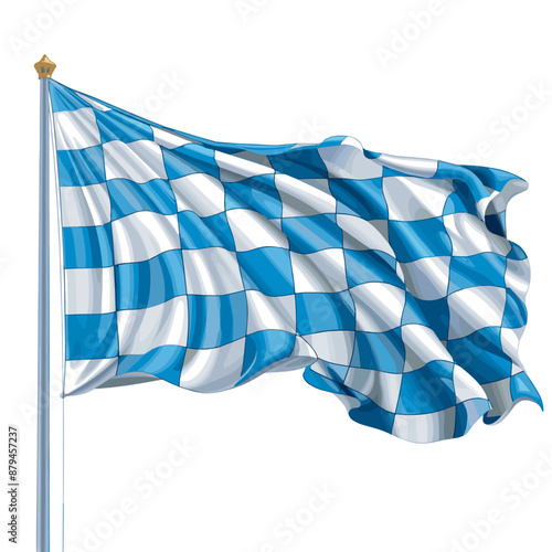 Bavarian Flag Vector Illustration