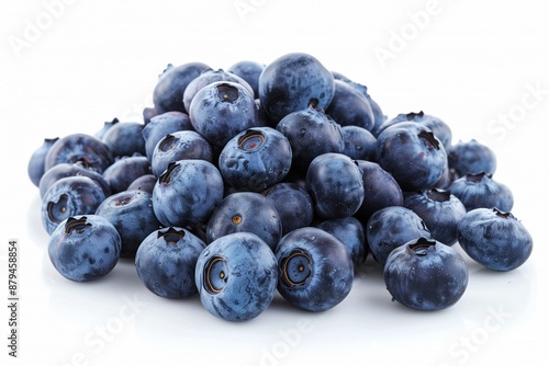 Fresh Blueberries on White Background
Pile of fresh, plump blueberries isolated on a white background, showcasing their vibrant blue color and juicy texture.