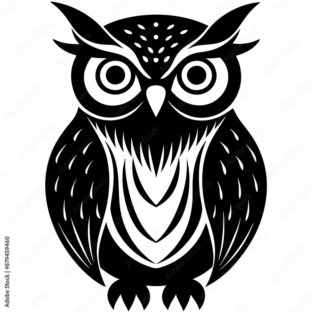 Fototapeta premium An owl vector silhouette illustration.