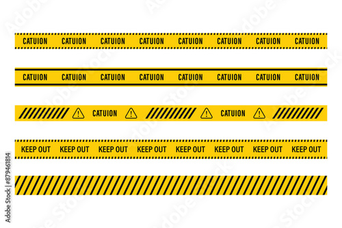 Caution warning no trespassing tape decoration, caution tape measure