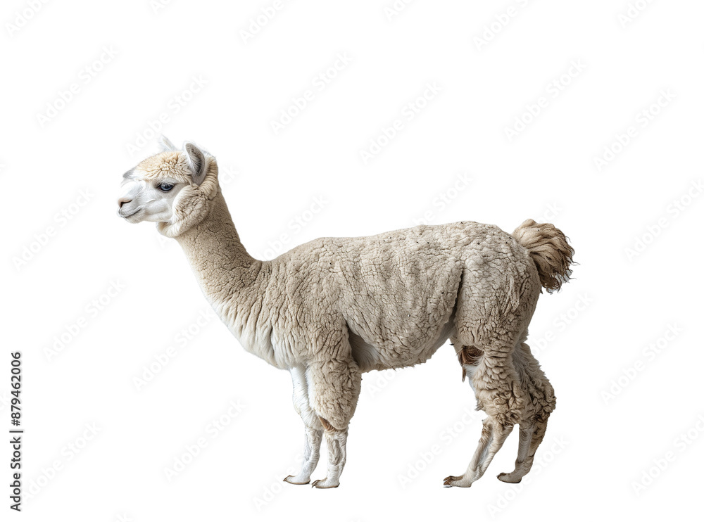 Fototapeta premium Alpaca isolated on white background.