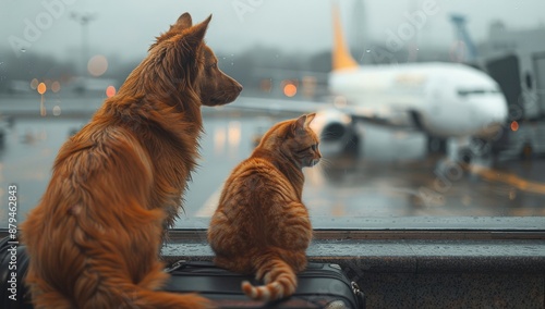Pets at the airport waiting...
