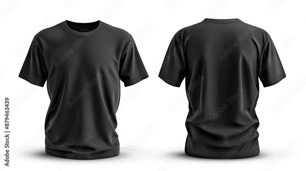 T shirt template with many angles on white background T shirt template with many angles on white background