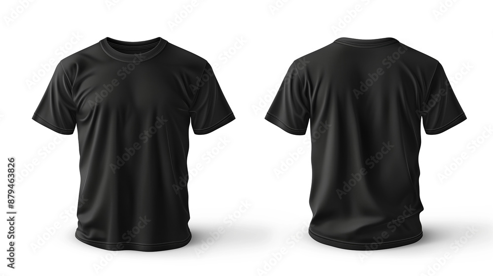 T shirt template with many angles on white background T shirt template with many angles on white background