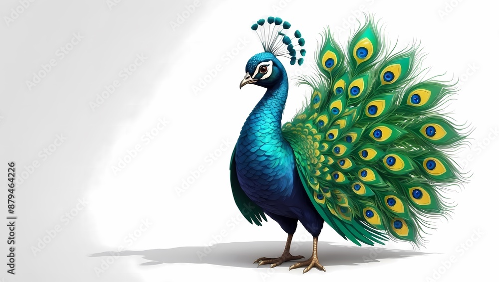 Obraz premium peacock with feathers out