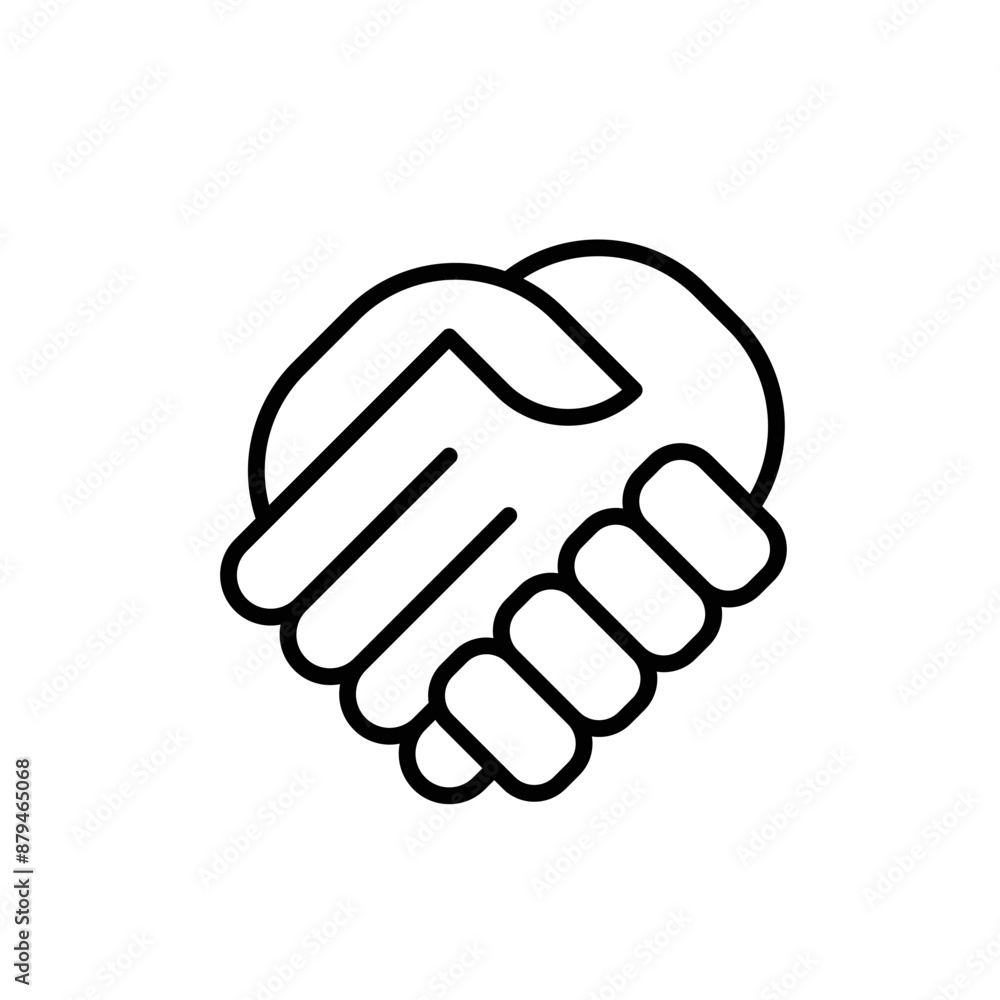 Hand shake agreement Flat Outline Icon Hand shake agreement Flat Outline Icon