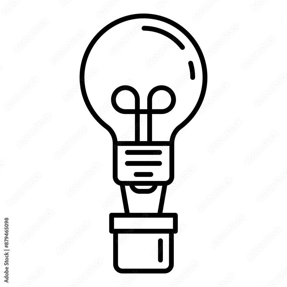 Light Bulb Ideas Flat Outline Icon