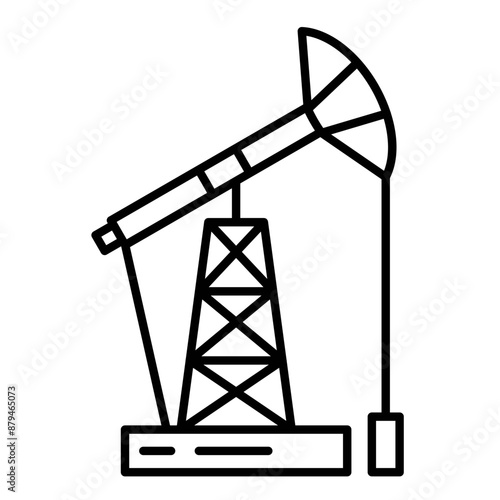 Mining industry Flat Outline Icon