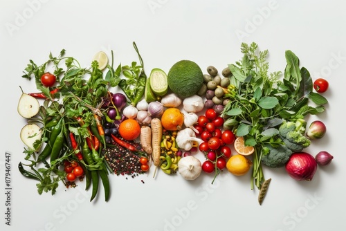 vegan food - diversity of indigenous ingredients vibrant array of fruits, vegetables, herbs, and spices indigenous to a particular region heritage of indigenous culture