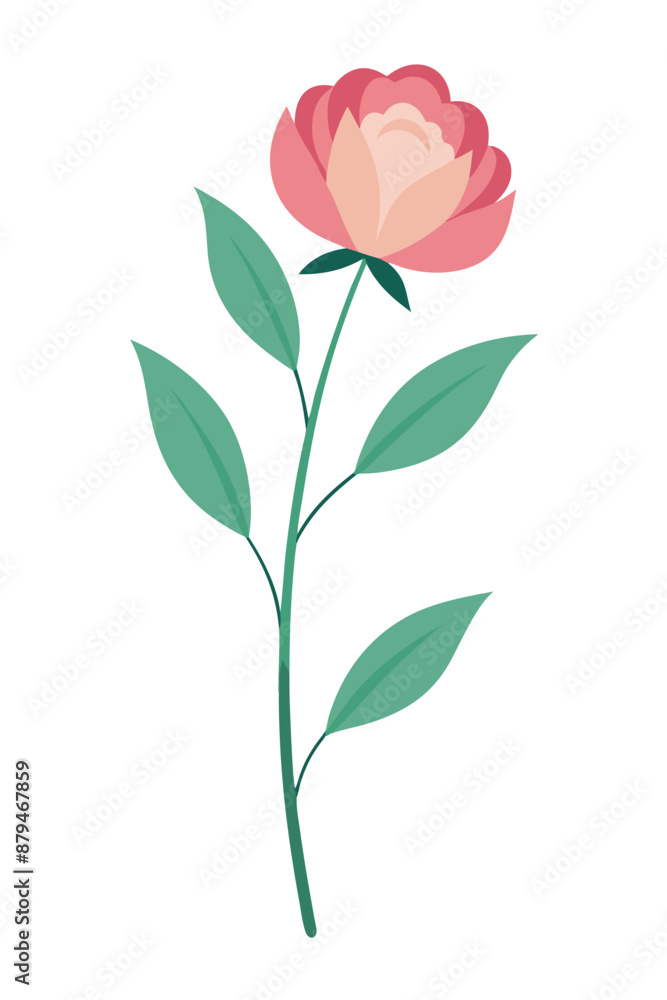 Peony plant minimal design vector illustration Peony plant minimal design vector illustration