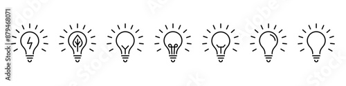 Light bulb icon. Idea sign. Electricity symbol vector set. Iolated lamp icon on white background