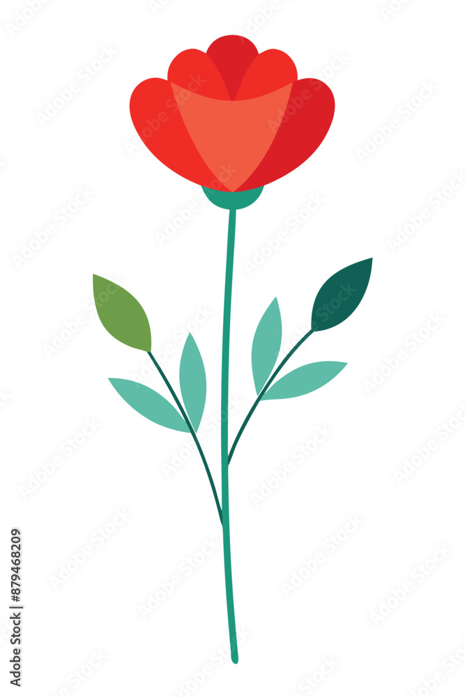 Poppy plant minimal design vector illustration Poppy plant minimal design vector illustration