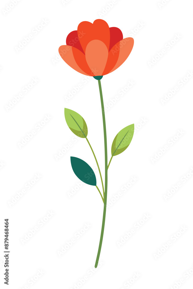 Poppy plant minimal design vector illustration Poppy plant minimal design vector illustration