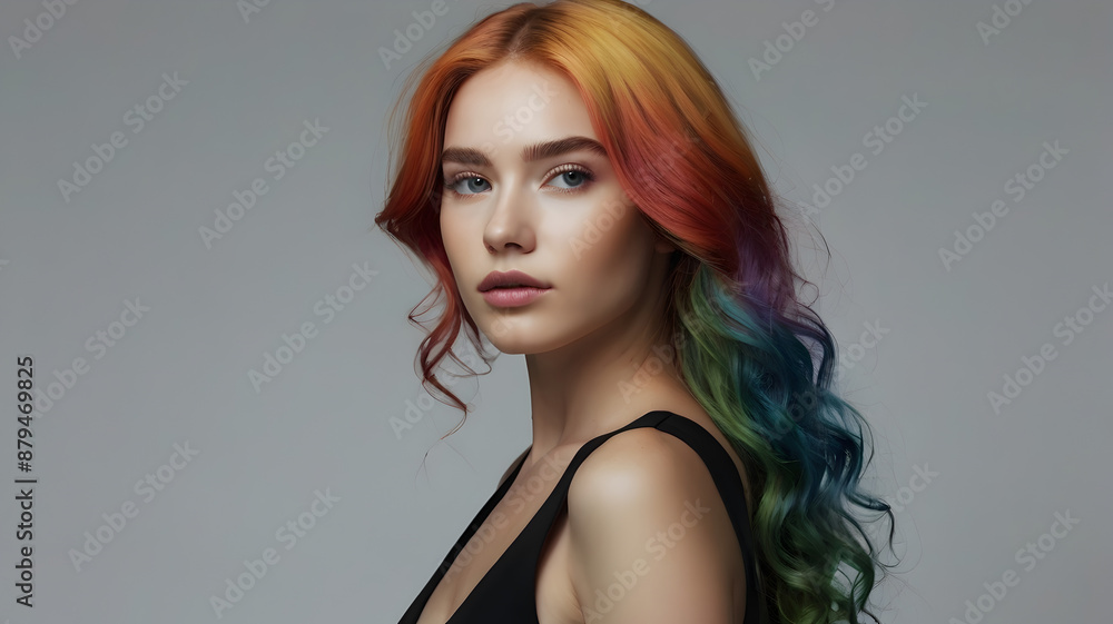 Elegant Woman with Glamorous Makeup and Stylish Hairstyle Elegant Woman with Glamorous Makeup and Stylish Hairstyle