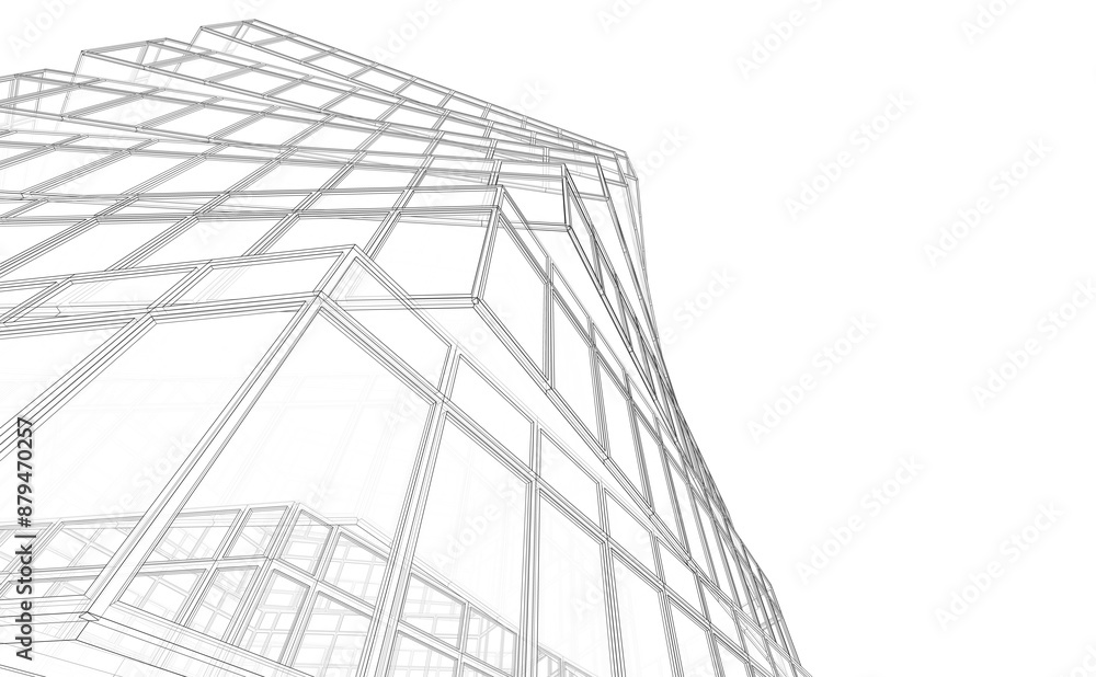 Modern office building 3d rendering Modern office building 3d rendering
