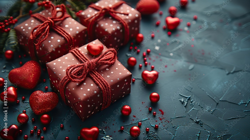 valentine s day love concept greeting card mockup,red gifts,valentine hearts on blue background flat lay top view copy space,stock photo valentine s day love concept greeting card mockup,red gifts,valentine hearts on blue background flat lay top view copy space,stock photo