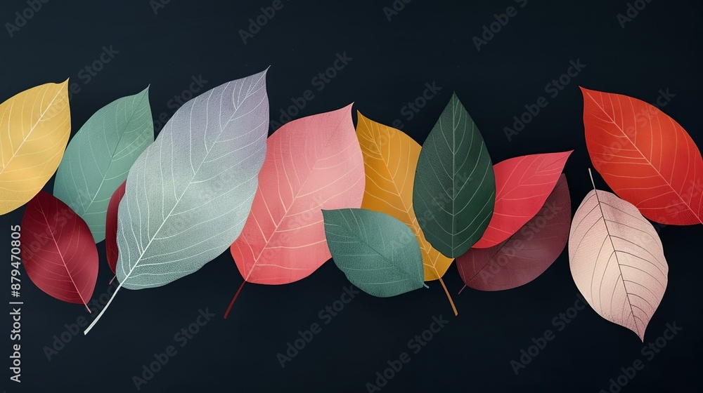 Abstract background of colorful nature scenes featuring vibrant floral patterns of colorful leaves that display a range of shades creating a lively and dynamic visual experience Illustration, Image, Abstract background of colorful nature scenes featuring vibrant floral patterns of colorful leaves that display a range of shades creating a lively and dynamic visual experience Illustration, Image,