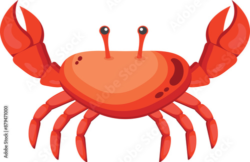 High-quality red-orange crab vector illustration in EPS format. Perfect for posters, t-shirts, wall art, and educational materials. Vibrant colors and intricate details make it a standout addition to 