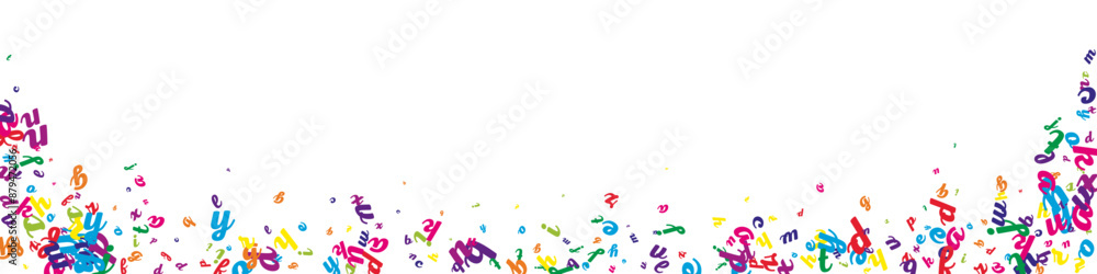 Naklejka premium Scattered letters of latin alphabet. Colorful