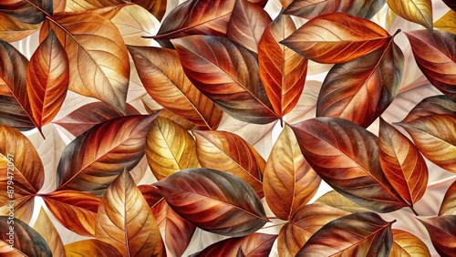 Abstract autumn leaves pattern, vibrant colors