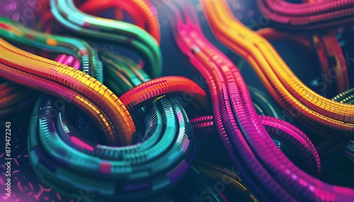 Wallpaper Mural Abstract Intertwined Multicolored Lines Torontodigital.ca