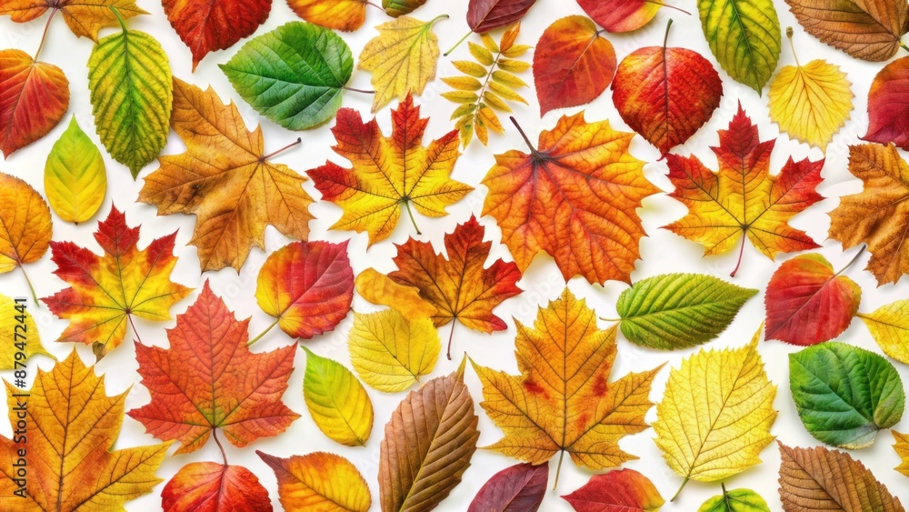 Abstract autumn leaves pattern, vibrant colors Abstract autumn leaves pattern, vibrant colors