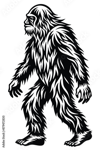 yeti mythical creature vector
