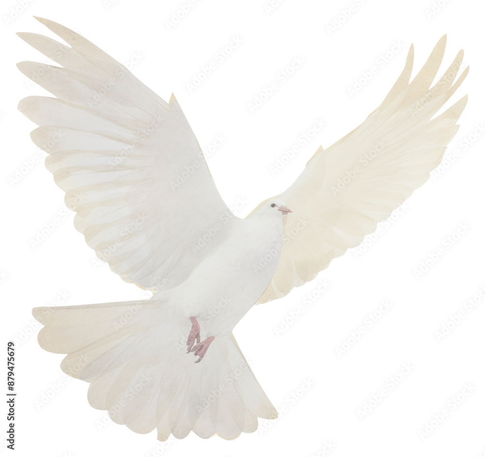 Fototapeta premium PNG Dove peace ripped paper animal white bird.