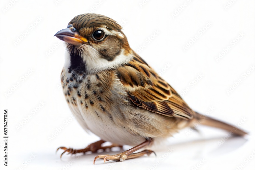sparrow isolated on white background. close up portrait sparrow isolated on white background. close up portrait