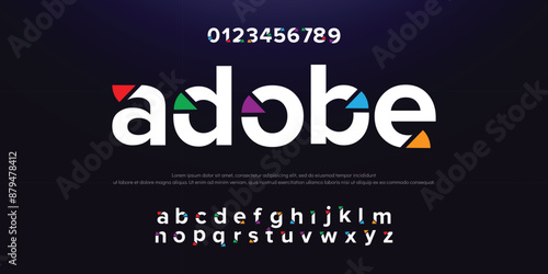 Design Modern abstract digital alphabet font. Minimal technology typography, Creative urban sport fashion futuristic font and with numbers. vector illustration.