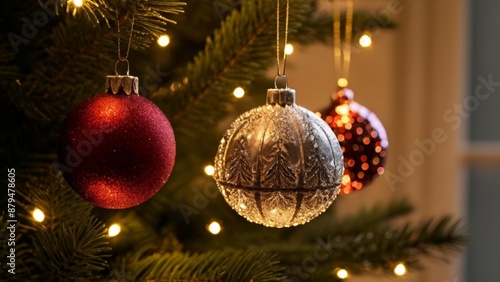  Elegant Christmas ornaments on a tree