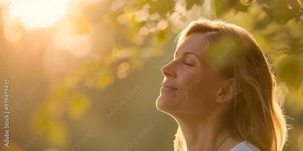 Photo of a woman in nature exuding calm and gentle energy. Concept Nature Photography, Portraiture, Tranquility, Female Model, Soft Lighting Photo of a woman in nature exuding calm and gentle energy. Concept Nature Photography, Portraiture, Tranquility, Female Model, Soft Lighting