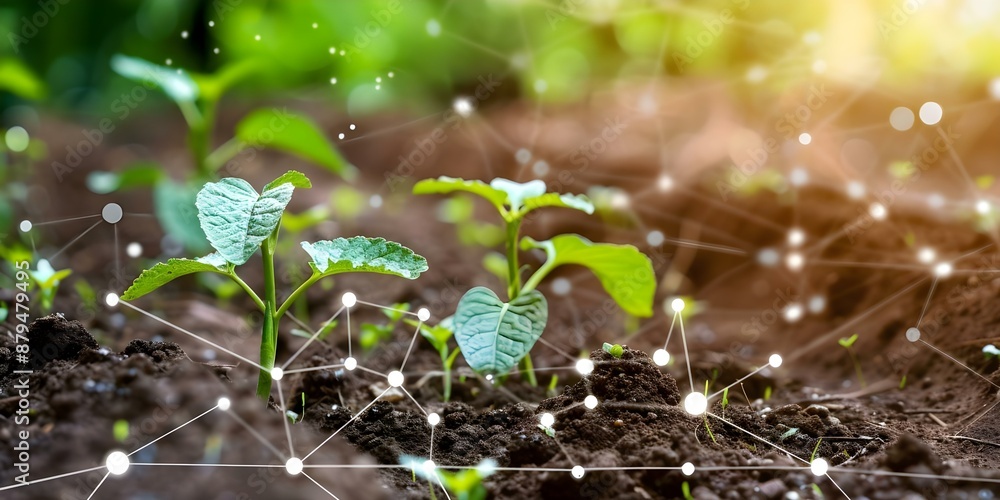Field sensors monitor soil conditions like moisture temperature and humidity for precision agriculture. Concept Agricultural Monitoring, Precision Farming, Field Sensors, Soil Conditions Field sensors monitor soil conditions like moisture temperature and humidity for precision agriculture. Concept Agricultural Monitoring, Precision Farming, Field Sensors, Soil Conditions