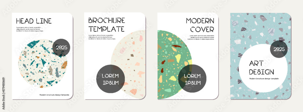 Fototapeta premium Notebook cover design. Terrazzo abstract