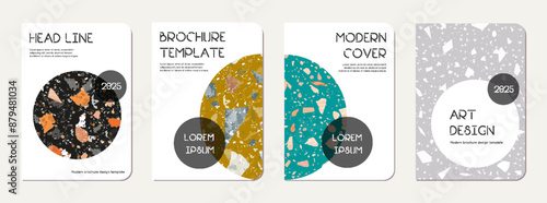 Notebook cover design. Terrazzo abstract