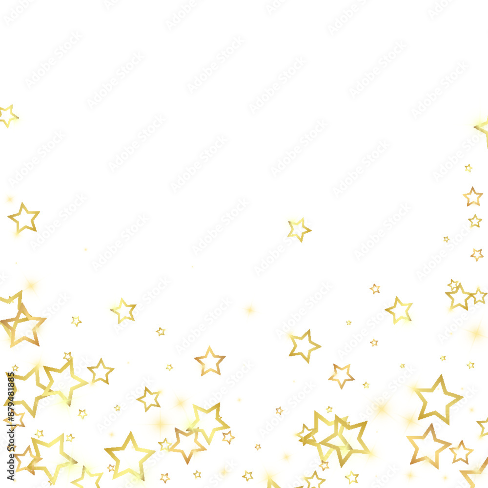 Gold sparkling star confetti. Gold sparkling star confetti.