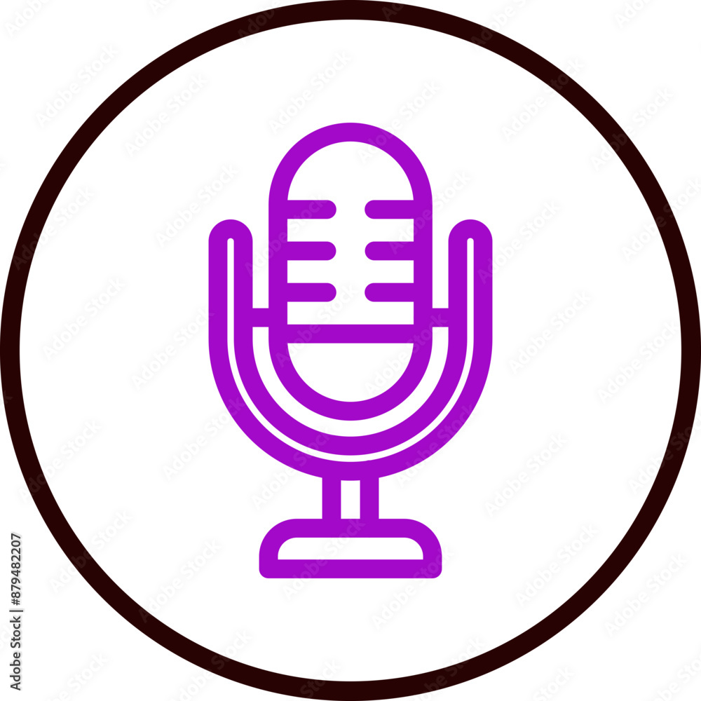 Microphone Vector Line Purple Circle black Microphone Vector Line Purple Circle black